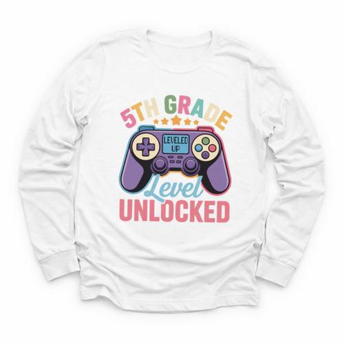 5th Grade Level Unlocked Shirt – Gamer Back To School Performance Youth Long Sleeve Tee - Savourry