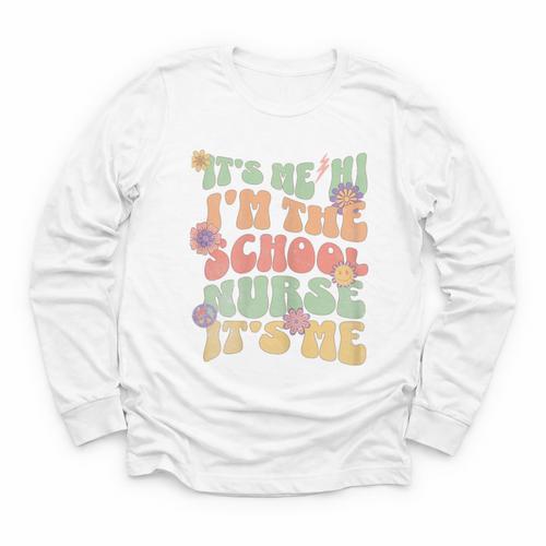 Back To School Nurse It's Me Hi I'm The School Nurse Youth Long Sleeve Tee - Savourry