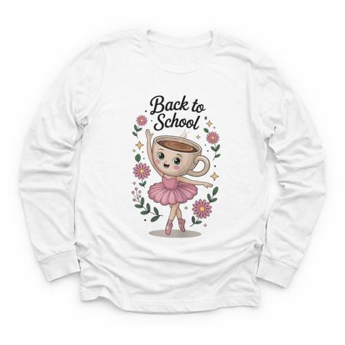 Ballerina Cappuccina Girls Italian Brainrot Back To School Youth Long Sleeve Tee - Savourry