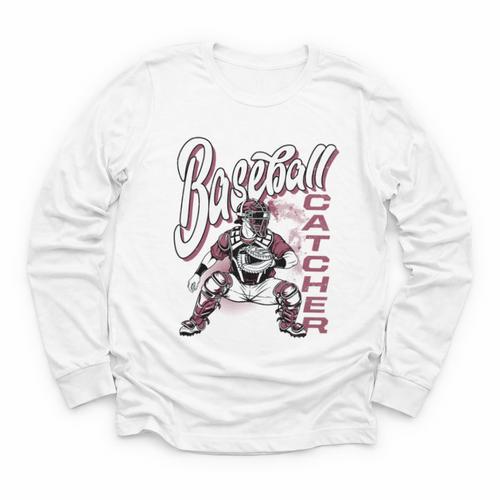 Baseball Catcher Gear Home Plate Youth Long Sleeve Tee - Sportilla