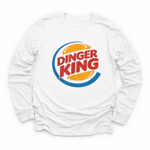 Baseball Dinger King Logo For Home Run Players And Fan Youth Long Sleeve Tee - Sportilla