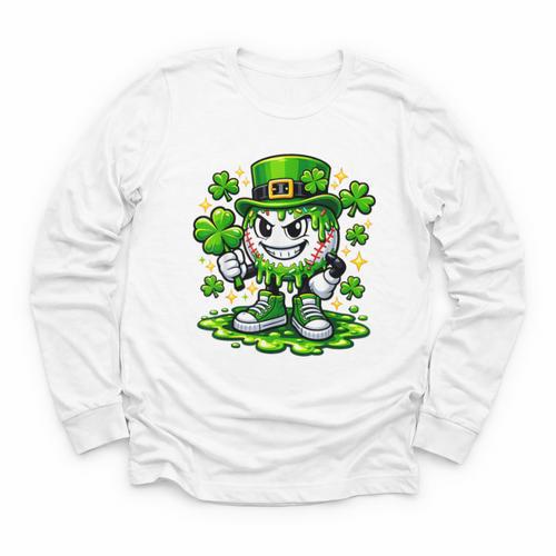Baseball Drip Icecream Apparel Youth Boy St Patrick Day Youth Long Sleeve Tee - Sportilla
