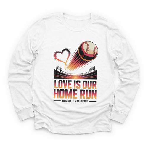 Baseball Valentine Forever On Deck For You Youth Long Sleeve Tee - Sportilla
