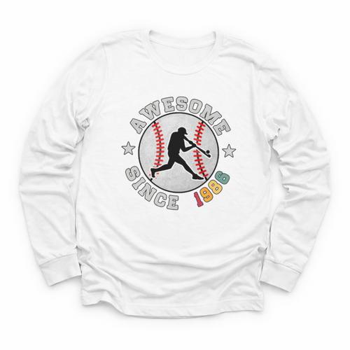 Birthday Baseball Lover 40 Years Old Awesome Since 1986 Premium Tri-Blend Youth Long Sleeve Tee - Sportilla