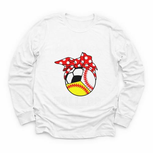 Busy Raising Ballers Baseball Softball Soccer Mom Premium Tri-Blend Youth Long Sleeve Tee - Sportilla
