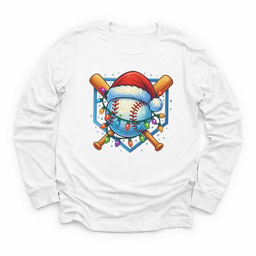 Christmas Baseball Drip For Boys Kids Ice Cream Drip Youth Long Sleeve Tee - Sportilla