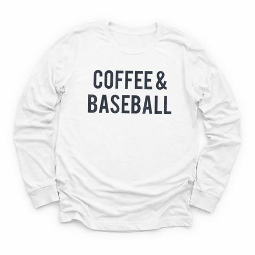 Coffee And Baseball Youth Long Sleeve Tee - Sportilla