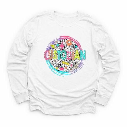 Cute Custodian Shirt First Day Of School Back To School Gift Youth Long Sleeve Tee - Savourry