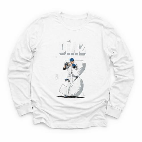 Edwin Diaz Los Angeles D Baseball Players MLBEDD201M Youth Long Sleeve Tee - Sportilla