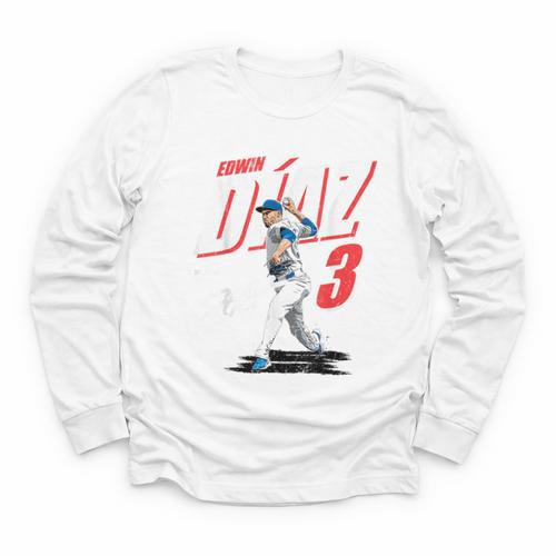 Edwin Diaz Los Angeles D Baseball Players MLBEDD204M Youth Long Sleeve Tee - Sportilla