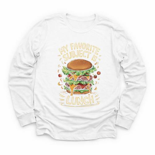 My Favorite Subject Is Lunch Hamburger Back To School Premium Tri-Blend Youth Long Sleeve Tee - Savourry