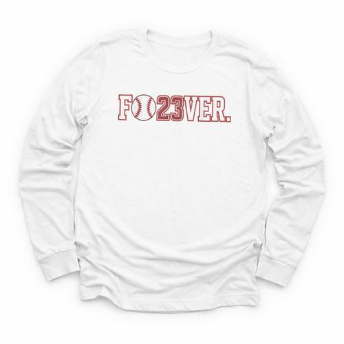 Fo23ver Baseball Sports Fan 23 Forever Youth Long Sleeve Tee - Sportilla