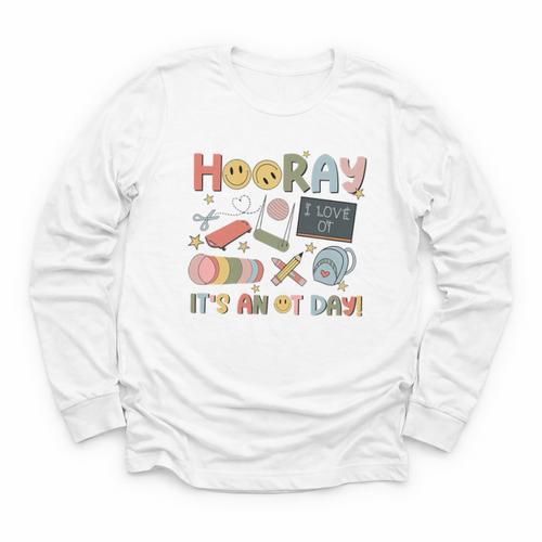Hooray It’s An OT Day Occupational Therapy Back To School Premium Tri-Blend Youth Long Sleeve Tee - Savourry