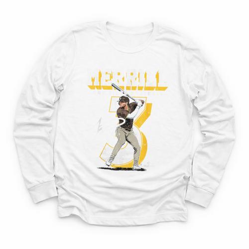 Jackson Merrill San Diego MLB Baseball Player MLBJME201M Youth Long Sleeve Tee - Sportilla