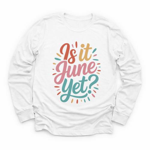 Is It June Yet Back To School Student Groovy Kids Premium Tri-Blend Youth Long Sleeve Tee - Savourry