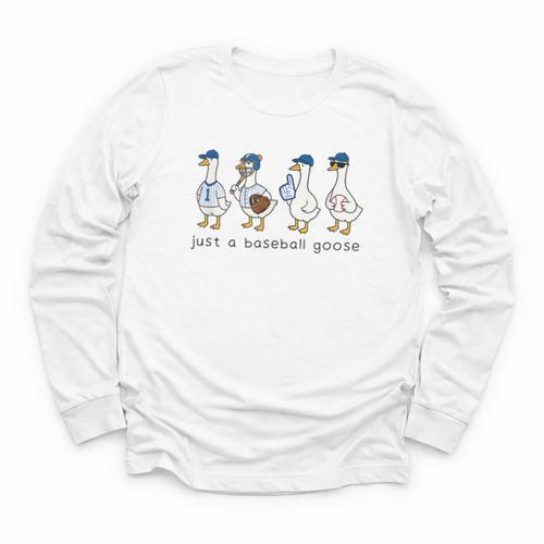 Just a Baseball GooseLife Is Better With Geese On Your Team Youth Long Sleeve Tee - Sportilla