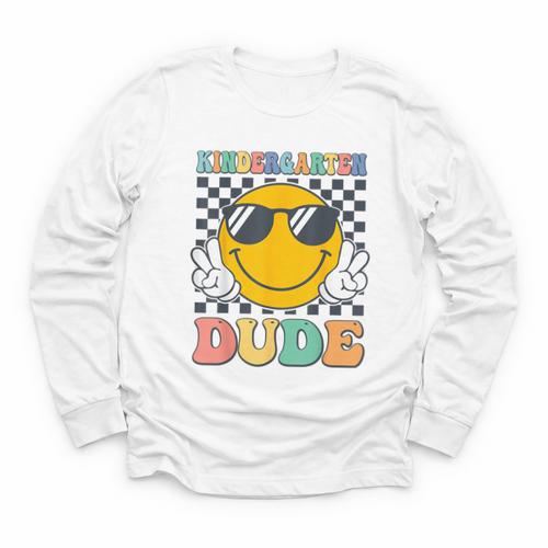 Kindergarten Dude First Day Of Kindergarten Back To School Youth Long Sleeve Tee - Savourry