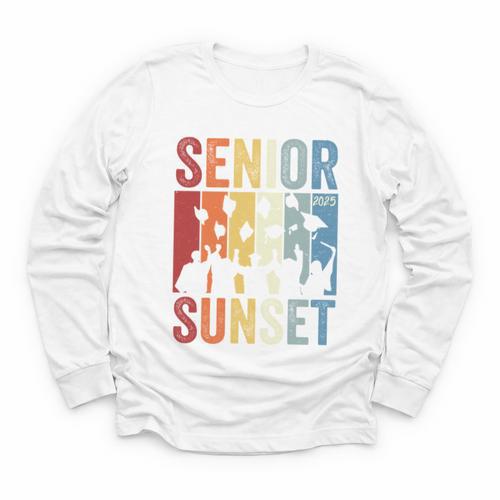 Last First Day Senior Sunset Class Of 2025 Back To School Performance Youth Long Sleeve Tee - Savourry