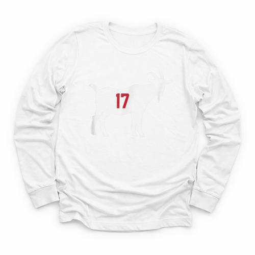 Lovers Baseball Goat 17 Apparel Men Women Kids Youth Long Sleeve Tee - Sportilla