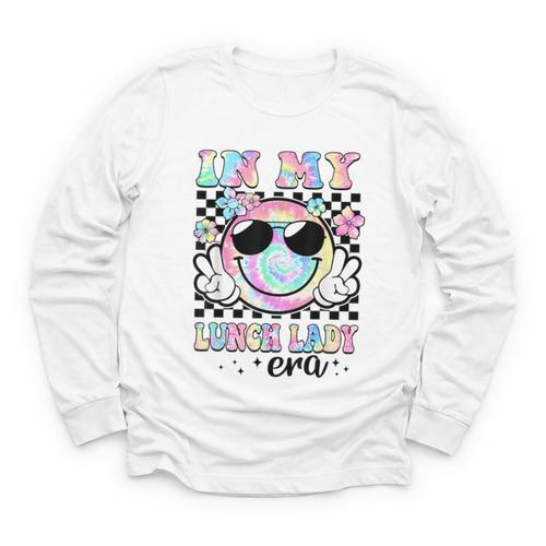 In My Lunch Lady Era Groovy Retro Back To School Youth Long Sleeve Tee - Savourry