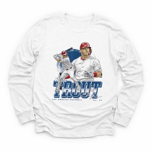 Mike Trout Los Angeles A MLB Baseball Players MLBMTR302N Youth Long Sleeve Tee - Sportilla