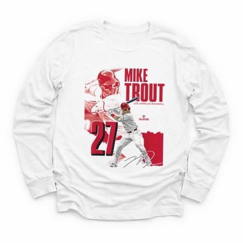 Mike Trout Los Angeles A MLB Baseball Players MLBMTR304N Youth Long Sleeve Tee - Sportilla