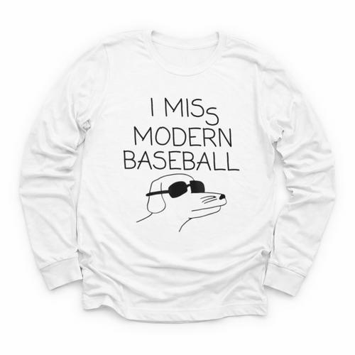 I Miss Modern Baseball Vintage Baseball Meme Tee Youth Long Sleeve Tee - Sportilla