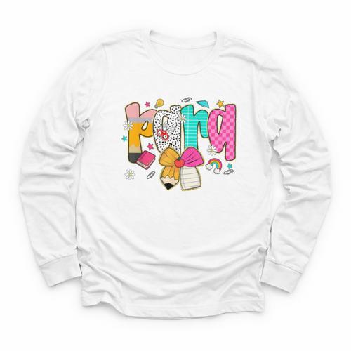 Para Paraprofessional Coquette First Day Back To School Youth Long Sleeve Tee - Savourry
