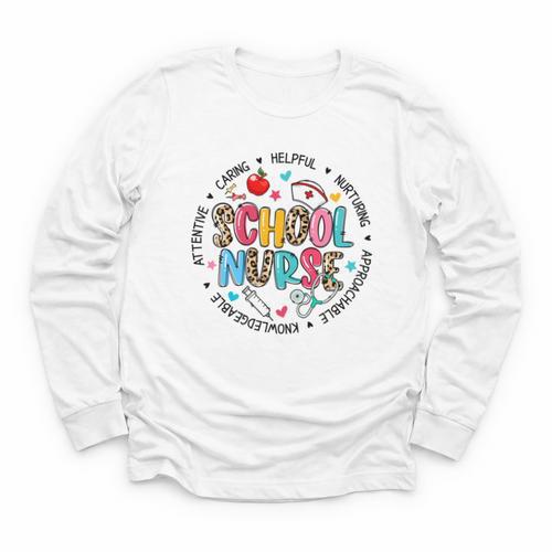 School Nurse Appreciation Back To School Nurse For Women Youth Long Sleeve Tee - Savourry