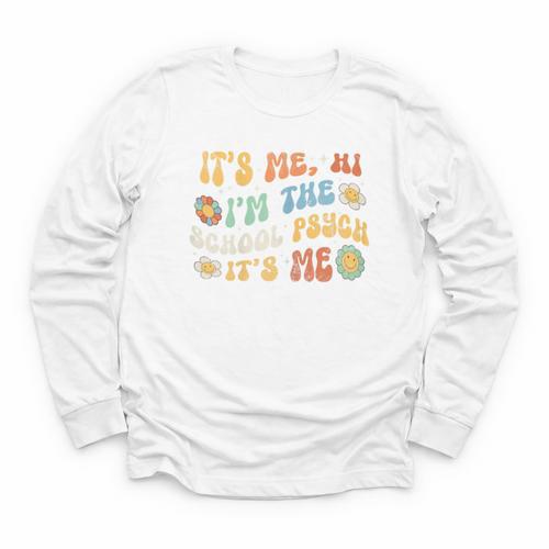 School Psych Psychologist Back To School Groovy Vintage Youth Long Sleeve Tee - Savourry