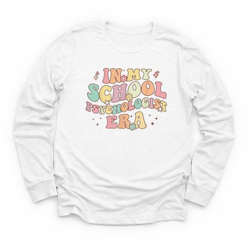 In My School Psychologist Era Retro Back To School Counselor Youth Long Sleeve Tee - Savourry