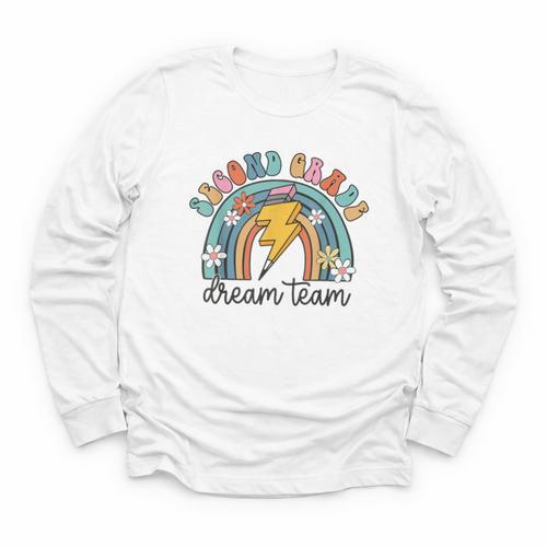 Second Grade Dream Team 1st Day Of 2nd Grade Back To School Youth Long Sleeve Tee - Savourry