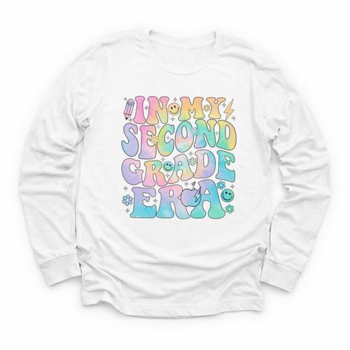 In My Second Grade Era Girl Tie Dye 2nd Grade Back To School Performance Youth Long Sleeve Tee - Savourry
