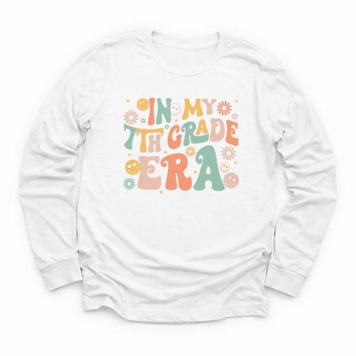 In My Seventh Grade Era Retro 7th Grade Back To School Premium Tri-Blend Youth Long Sleeve Tee - Savourry