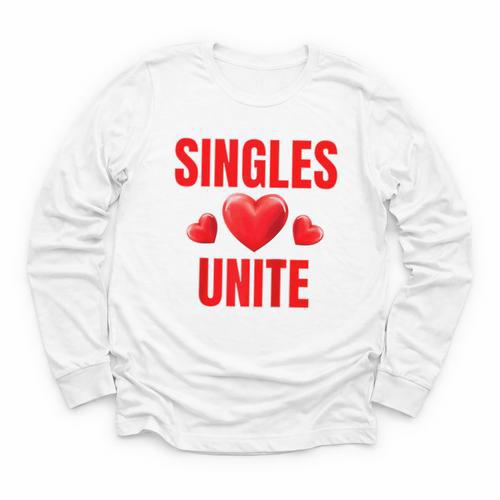 Singles Unite Valentines Day Humor For Singles Raglan Baseball Tee Youth Long Sleeve Tee - Sportilla