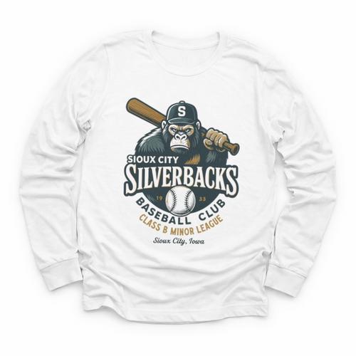 Sioux City Silverbacks Retro Minor League Baseball Youth Long Sleeve Tee - Sportilla