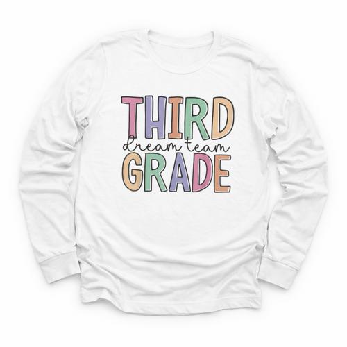 Third Grade Dream Team Back To School 3rd Grade Youth Long Sleeve Tee - Savourry