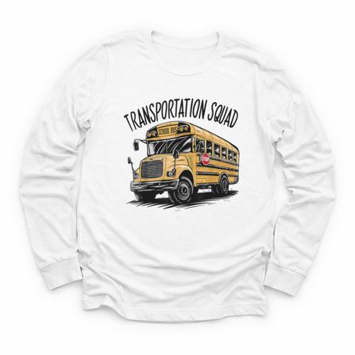 Transportation Squad Bus Drivers Back To School Youth Long Sleeve Tee - Savourry