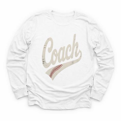Vintage Baseball Coach Youth Long Sleeve Tee - Sportilla