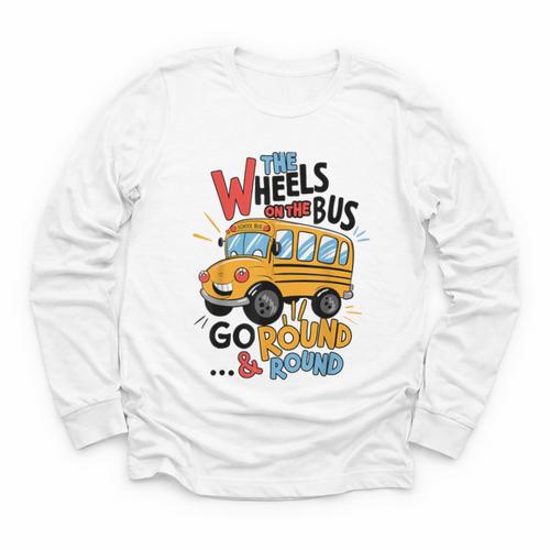 The Wheels On The Bus Toddler Kids Back To School Youth Long Sleeve Tee - Savourry