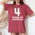 4Th バースデーシャツ 年齢 4歳 男の子 女の子 レディースオーバーサイズコンフォートTシャツ Crimson 4Th バースデーシャツ 年齢 4歳 男の子 女の子 レディースオーバーサイズコンフォートTシャツ Crimson