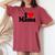 I Love Heart Mama Mother's Day Mommy Mother。 レディースオーバーサイズコンフォートTシャツ Crimson
