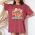 Promoted To Grandma Expecting Baby Daisy Groovy Wildflower レディースオーバーサイズコンフォートTシャツ Crimson