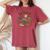 ロードランナー ギフト 女性 男性 大学 大学 レディースオーバーサイズコンフォートTシャツ Crimson