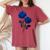 青いバラ 花 カップル ゴシック ファンタジー 花 美的 アート レディースオーバーサイズコンフォートTシャツ Crimson