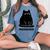 Annoyed Cat Dismissedarcastic Rolling Eyes カワイイキャット レディースオーバーサイズコンフォートTシャツ Blue Jean