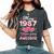 39歳 1987年5月 花柄 39歳 誕生日 男性 女性 レディースオーバーサイズコンフォートTシャツ Pepper 39歳 1987年5月 花柄 39歳 誕生日 男性 女性 レディースオーバーサイズコンフォートTシャツ Pepper