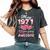 55歳 1971年5月 花柄 55歳 誕生日 男性 女性 レディースオーバーサイズコンフォートTシャツ Pepper