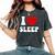 I Loveleep Heart Naps Lazy Relaxing For Men レディースオーバーサイズコンフォートTシャツ Pepper