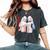 Waifu セクシー アニメ 女の子 メガネ 角 和風 レディースオーバーサイズコンフォートTシャツ Pepper